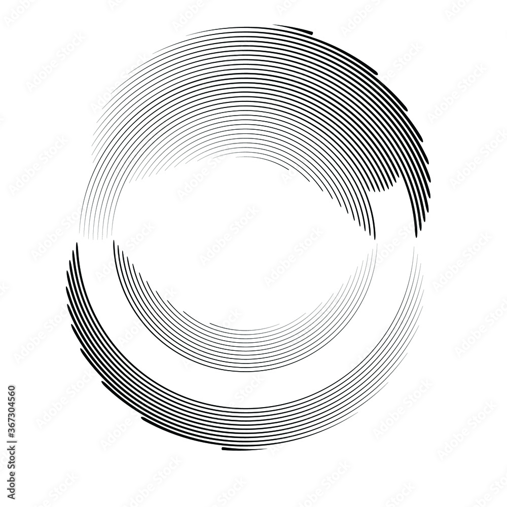 Radial speed Lines in Circle Form for comic books . Explosion background . Vector Illustration .Technology round Logo . Circular Design element . Abstract Geometric shape . Sunburst .
