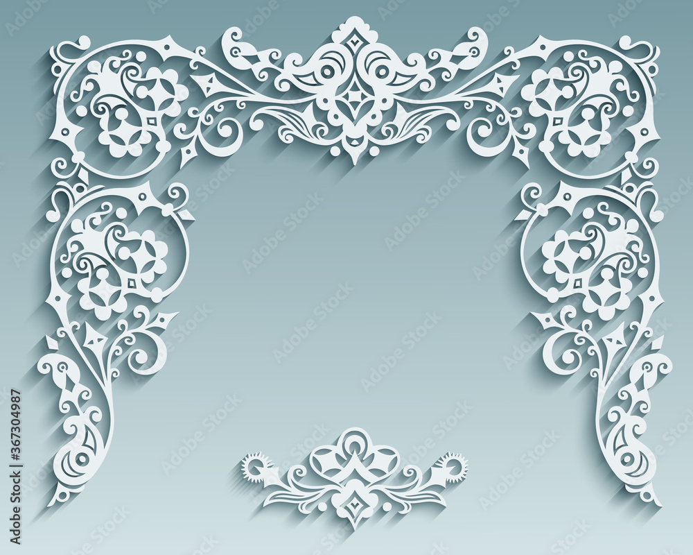 Fototapeta premium Vector abstract ornamental nature vintage frame.