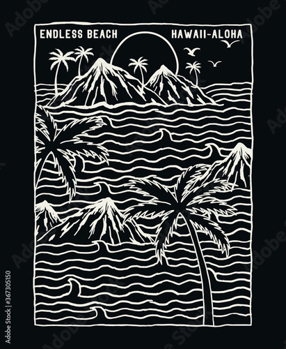 Hawaii, Aloha vector illustration for t-shirt and other uses