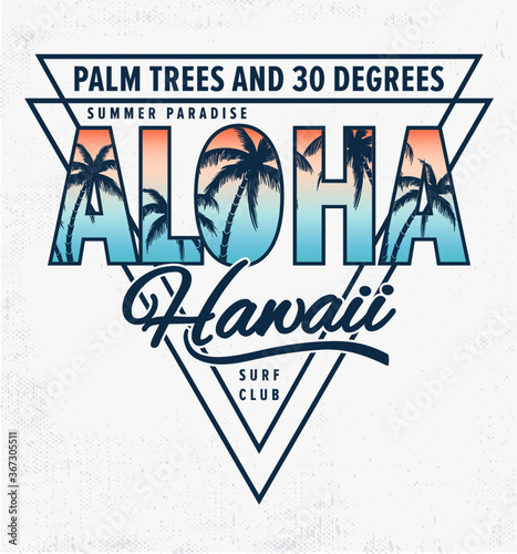Hawaii Aloha vector illustration for t-shirt and other uses.