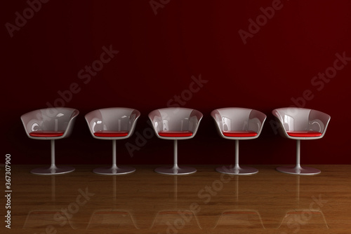 Abstract home interiors, copy space mockup illustration, original 3d rendering