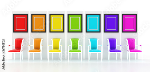 Abstract home interiors, copy space mockup illustration, original 3d rendering