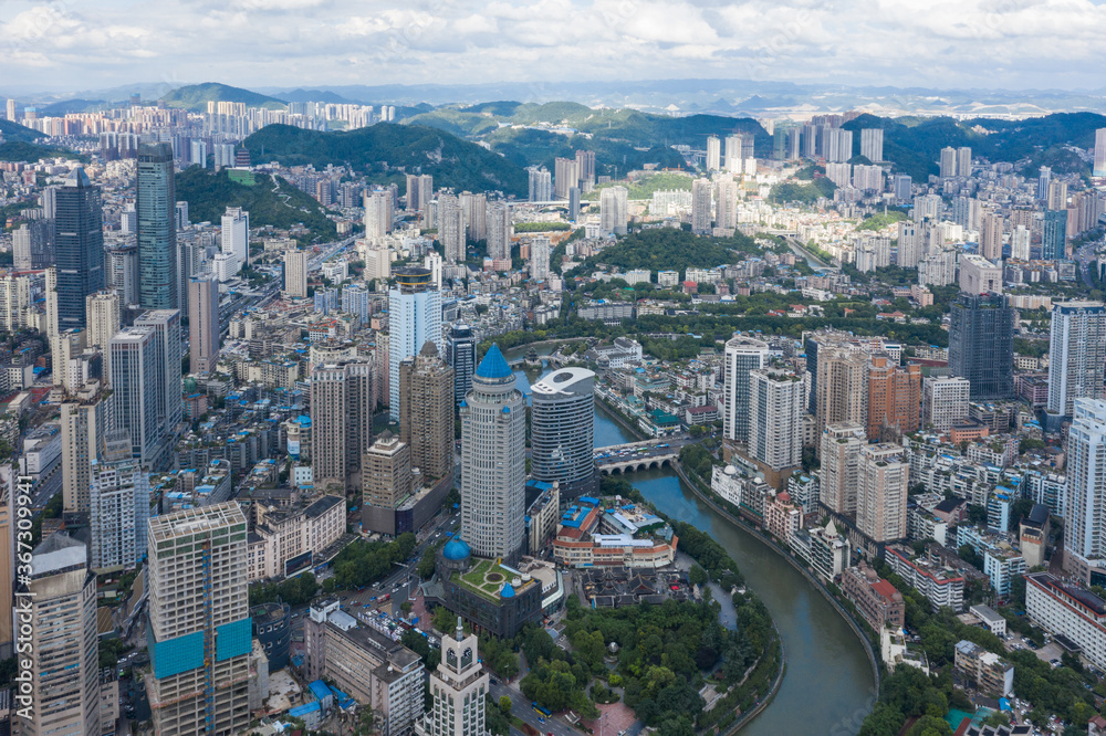 Aerial view of modern city