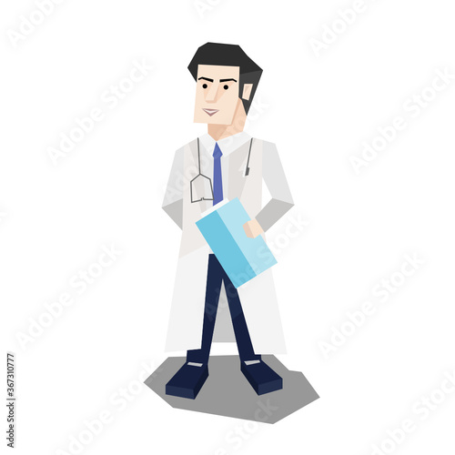 Character doctor professions on a white background. Vector illustration