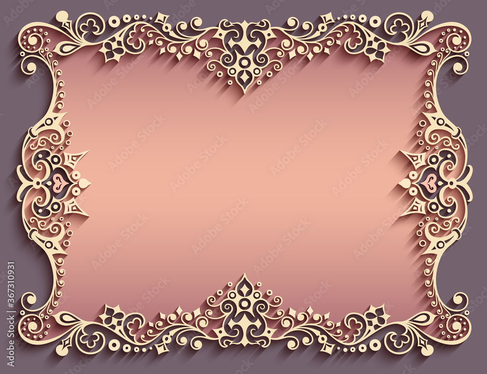 Vector abstract ornamental nature vintage frame.