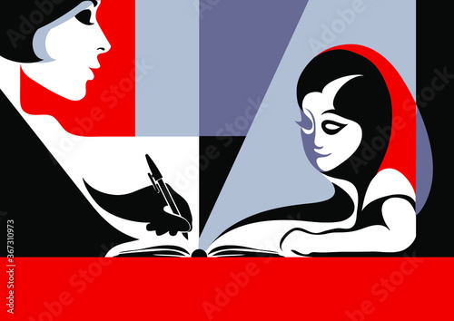 Graphic illustration  with international (world) knowledge day. Suitable for invitation, flyer, sticker, poster, banner, card, label, cover, web. Vector illustration.