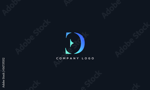 Abstract unique modern alphabet letter icon logo ED