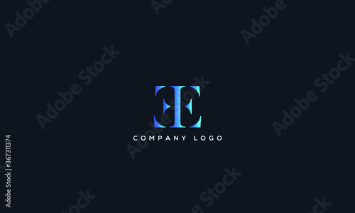 Abstract unique modern alphabet letter icon logo EE