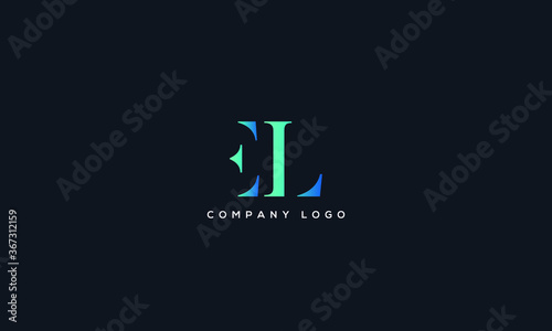 Abstract unique modern alphabet letter icon logo EL
