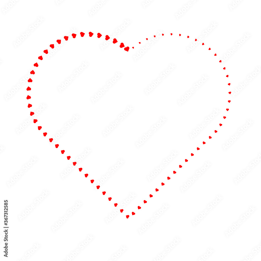 Vector dotted heart . Linear dots . love shape for your design . Valentines day sign with halftones .