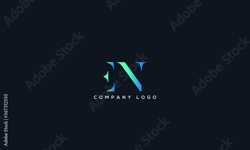 Abstract unique modern alphabet letter icon logo EN photo