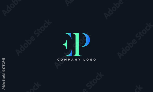 Abstract unique modern alphabet letter icon logo EP