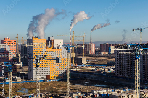 New housing construction on the outskirts of St. Petersburg 