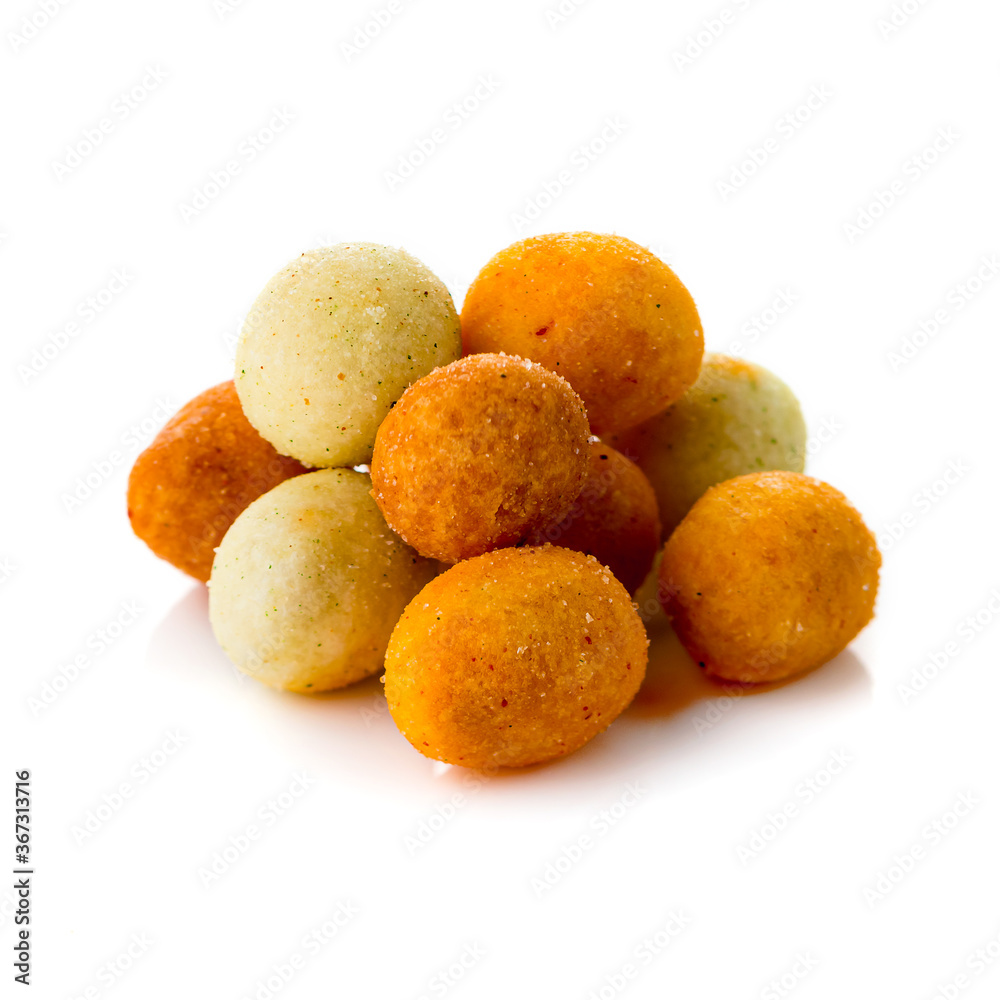 nuts peanuts in coconut glaze isolated on a white nuts peanuts in coconut glaze isolated on a white