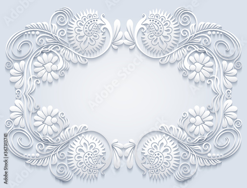 Abstract vector ornamental nature vintage frame.