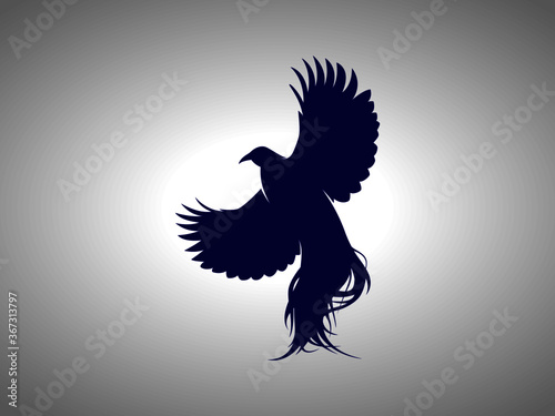Cendrawasih Silhouette on White Background. Isolated Vector Animal Template for Logo Company, Icon, Symbol etc