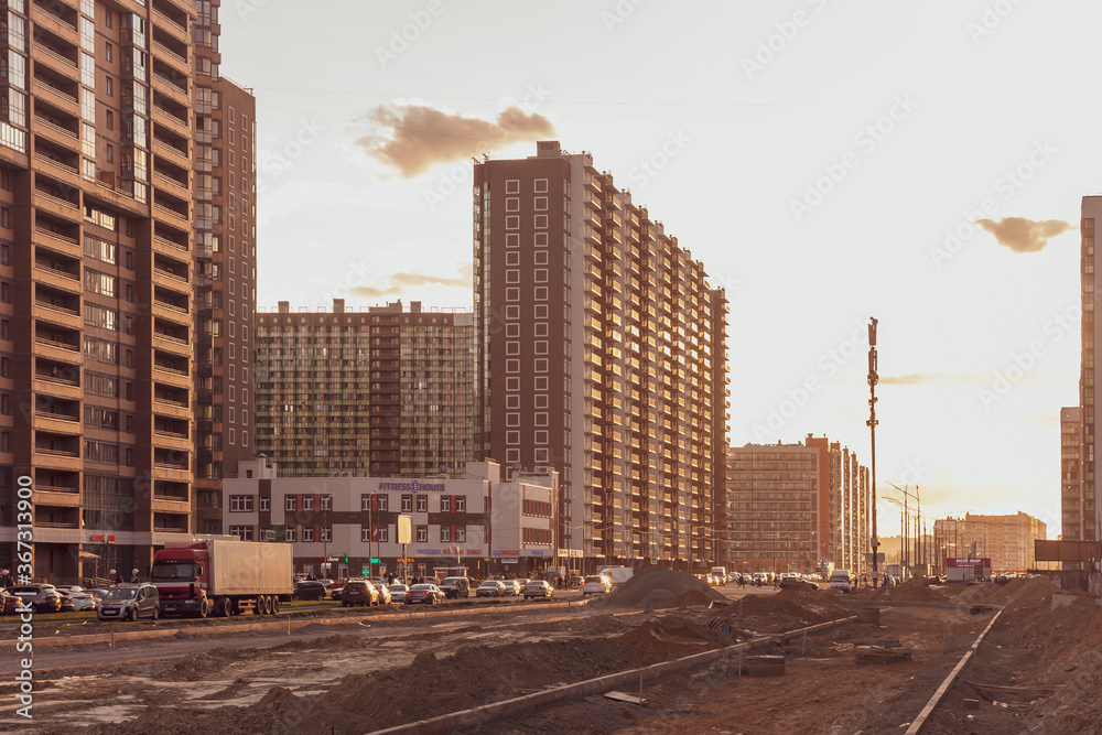 Obraz premium New buildings area on the outskirts of St. Petersburg
