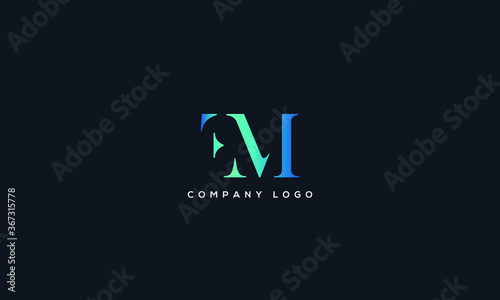 Abstract unique modern alphabet letter icon logo FM