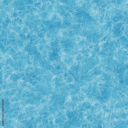 Scratched ice. Seamless background. Blue ice texture.