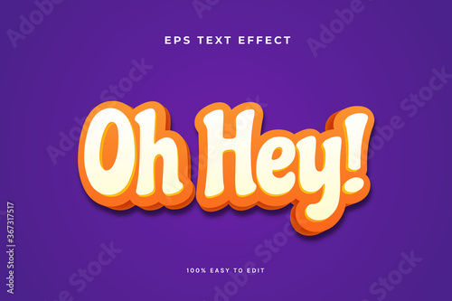Oh hey orange white text effect