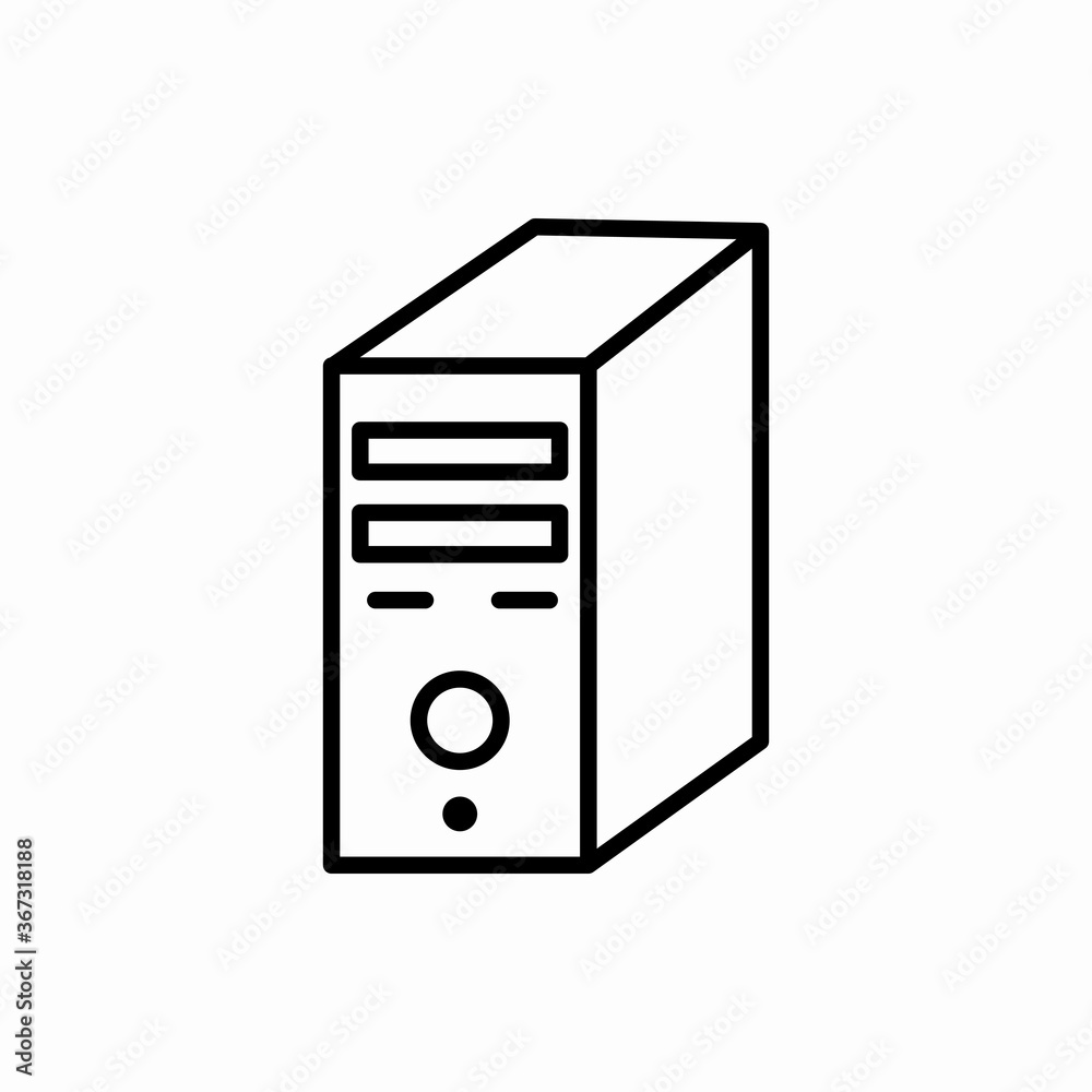 Outline pc case icon.Pc case vector illustration. Symbol for web and mobile Outline pc case icon.Pc case vector illustration. Symbol for web and mobile