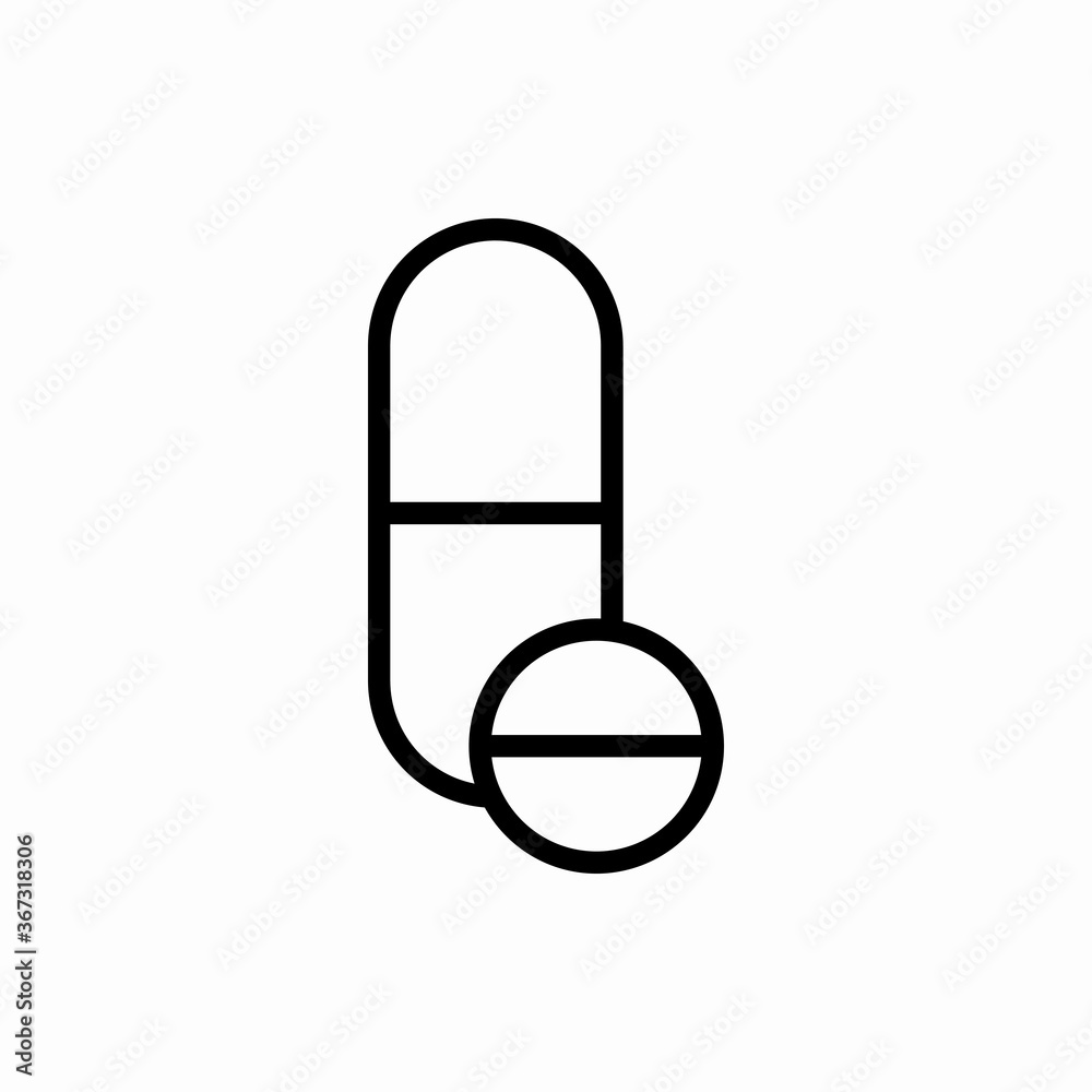 Outline pill icon.Pill vector illustration. Symbol for web and mobile Outline pill icon.Pill vector illustration. Symbol for web and mobile