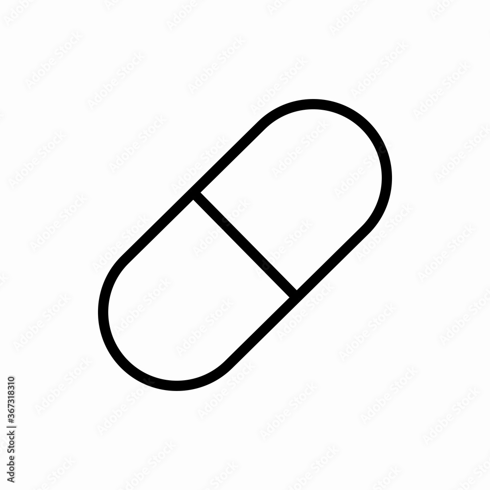 Outline pill icon.Pill vector illustration. Symbol for web and mobile Outline pill icon.Pill vector illustration. Symbol for web and mobile