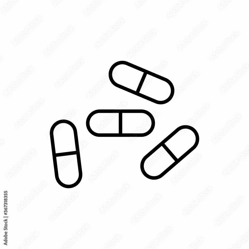 Outline pills icon.Pills vector illustration. Symbol for web and mobile Outline pills icon.Pills vector illustration. Symbol for web and mobile