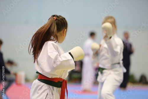 two karate girls at a competition