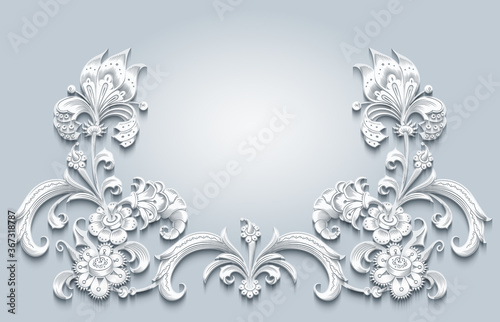 Floral vector vintage border