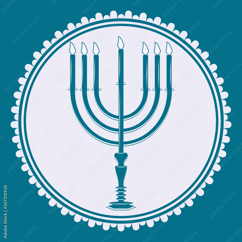 Menorah - round openwork icon - vector. Rosh Hashanah, Jewish New Year, Yom Kippur Menorah - round openwork icon - vector. Rosh Hashanah, Jewish New Year, Yom Kippur