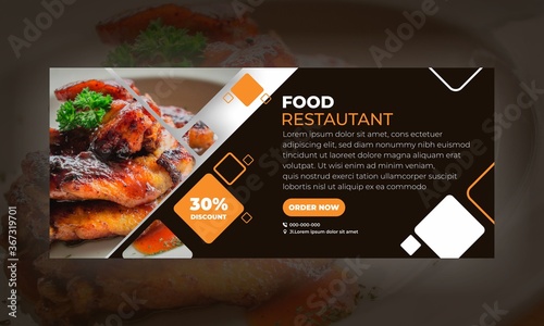Minimalist food banner design template