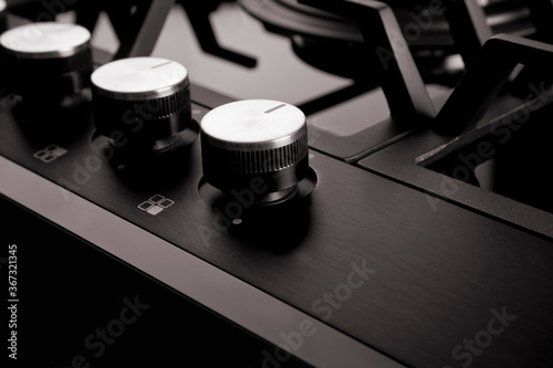 High-quality kitchen stove shot with professional lighting. 