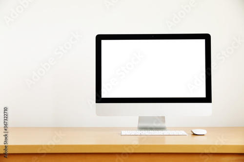 Computer, Desktop PC. for business blank screen white background