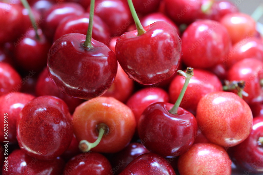 Smart, summer background of juicy cherries Smart, summer background of juicy cherries