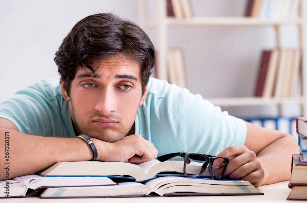 Young handsome student preparing for school exams Young handsome student preparing for school exams