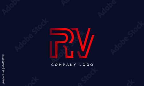 Creative letters RV or VR Logo Design Vector Template. Initial Letters RV Logo Design	