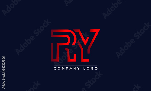 Creative letters RY or YR Logo Design Vector Template. Initial Letters RY Logo Design	 photo