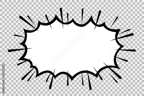 Comic pop art splash explosion background. Speech bubble with expression text space. Bright dynamic cartoon illustration in retro pop art style - vector
