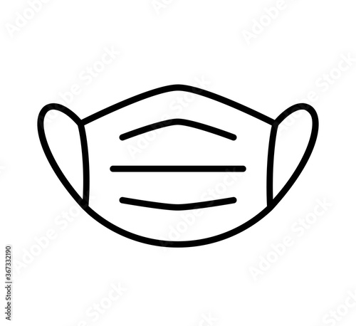 Protective individual face masks line icon - stock vector