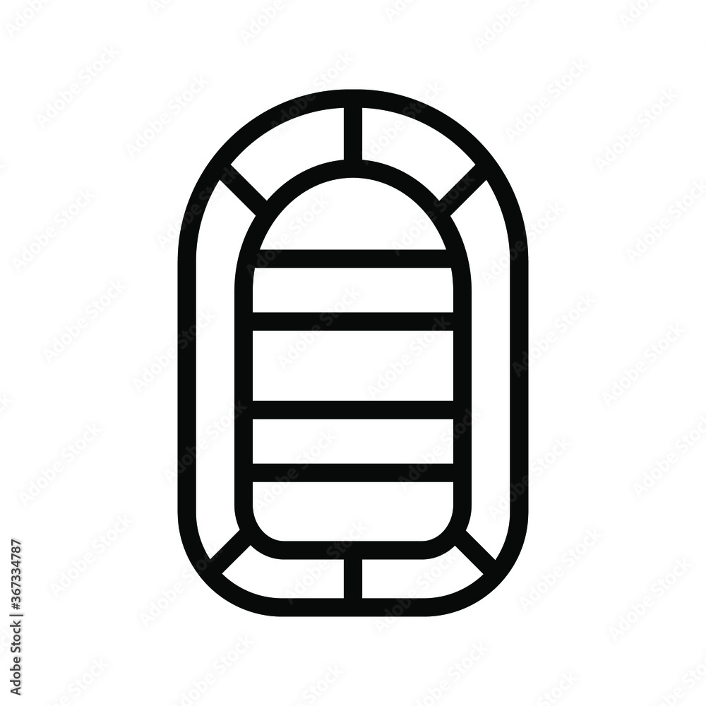 Inflatable boat icon on isolated white background, Rescue boat line icon, Inflatable boat vector illustration for logo, ui, web, apps, banner, poster, brochure, infographic, etc. Inflatable boat icon on isolated white background, Rescue boat line icon, Inflatable boat vector illustration for logo, ui, web, apps, banner, poster, brochure, infographic, etc.