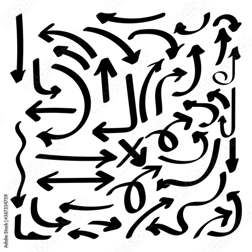 set of handrawn arrow for creative design element