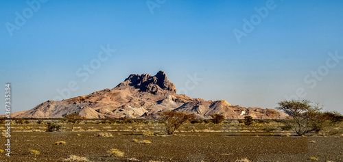 Rocky foundation in the desert in Oman.
