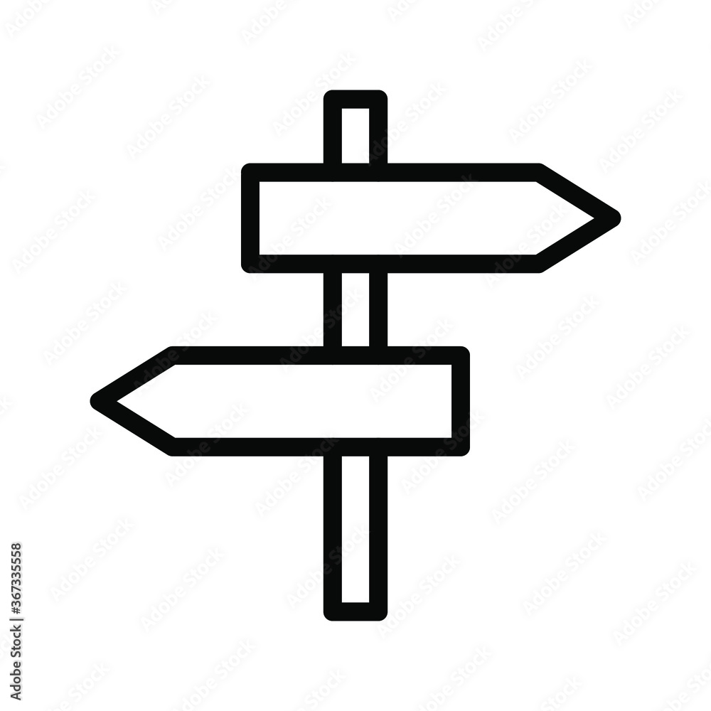 Signpost outline icon on isolated white background, Signpost icon, Signpost vector illustration for logo, ui, web, apps, banner, poster, brochure, infographic, etc. Signpost outline icon on isolated white background, Signpost icon, Signpost vector illustration for logo, ui, web, apps, banner, poster, brochure, infographic, etc.