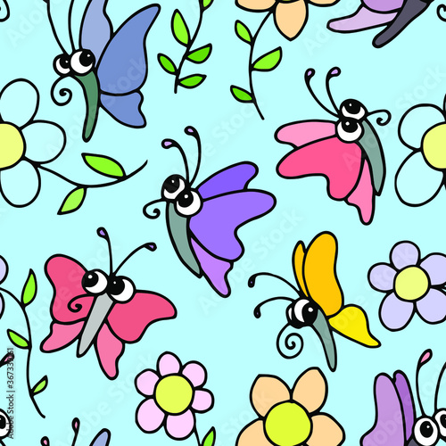 seamless pattern with butterflies