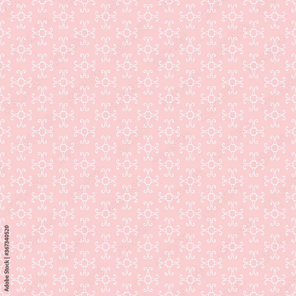 Background pattern. Pink and white colors. Retro seamless wallpaper texture. Floral pattern for fabric, tile, interior design or wallpaper. Background vector image