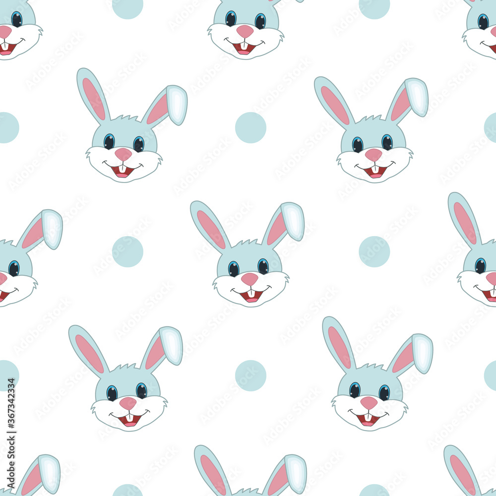 Cute rabbit seamless pattern vector on isolated white background. Cute rabbit seamless pattern vector on isolated white background.