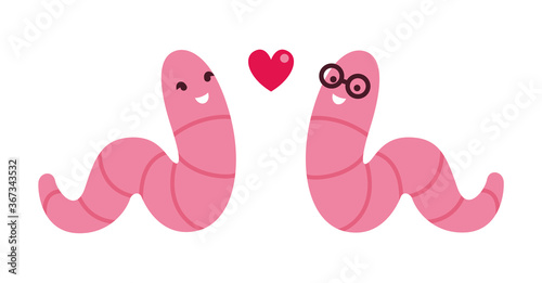 Two worms loving each other