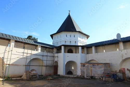 Savvino-Storozhevsky Monastery (Storozhi monastery of St. Savva) is  Russian Orthodox monastery dedicated to feast of Nativity of Theotokos. Summer day. Zvenigorod, Moscow Oblast, Russia photo