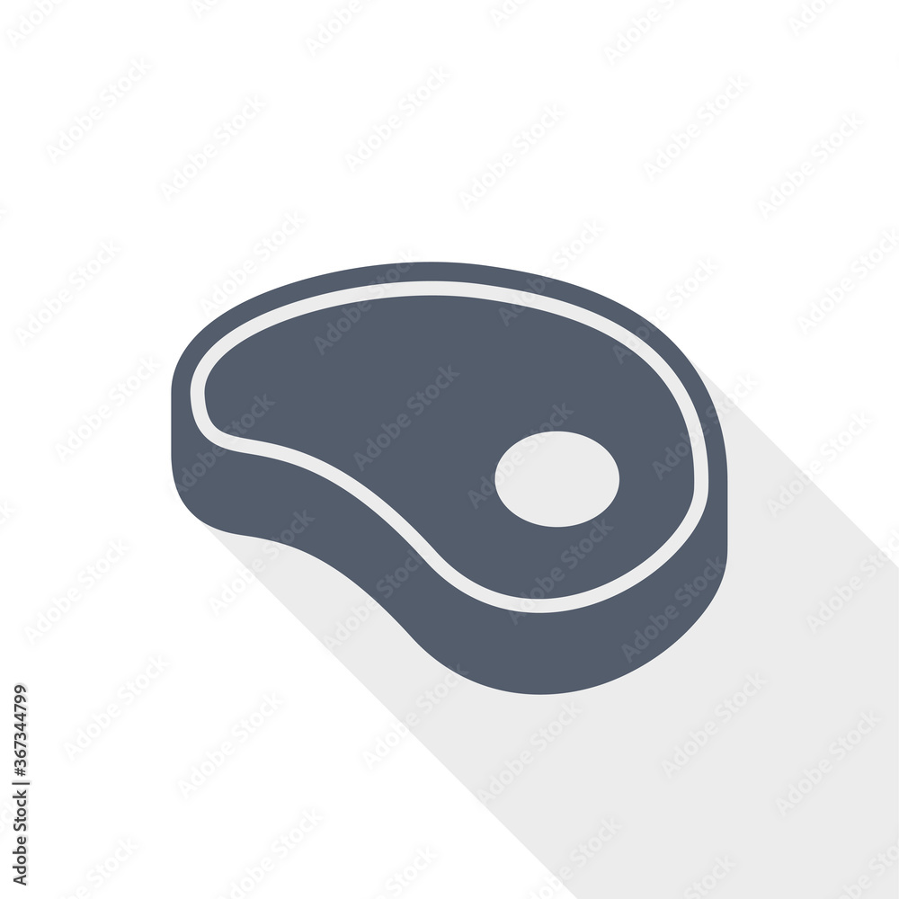 Meat icon, flat design vector steak illustration Meat icon, flat design vector steak illustration